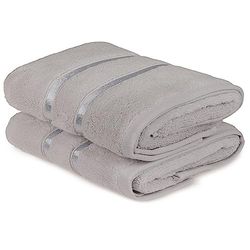 WELL HOME MOBILIARIO & DECORACIÓN Hand Towel Set (2 Piece) Light Blue and Light Grey