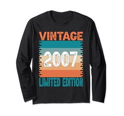 17 anni vintage 2007 edizione limitata 17° compleanno carino Maglia a Manica