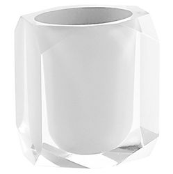 Gedy Chanelle portacepillos, Resina, Bianco, 7 x 9 x 10,5