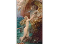 Un idillio nel mare profondo di Herbert James Draper - Stampa su tela giclée (XL)