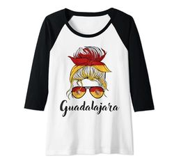 Mujer Guadalajara Girl, Bandera España España Camiseta Manga Raglan