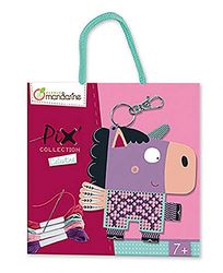 Avenue Mandarine -52660O- Kit Pix' Collection Celestine - Unicorno da creare a punto e croce - Moschettone per portarlo dappertutto, e personalizzare un astuccio o una borsa - con ago e fili
