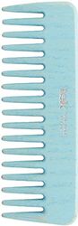 Tek petit peigne à cheveux en bois de frêne avec dents larges, bleu clair - 100% fabriqué en Italie