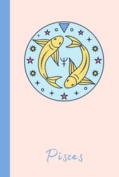 Pisces Zodiac Journal: Serene Pastel Hues, Fish & Sun Symbols, 180 Lined Pages Perfect Gift for Pisces