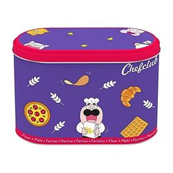 Chefclub Kids - Food Storage Canister with Lids - Metal Flour Container- Kitchen Storage - for Children and Adults - Capacity up to 1.5 kg