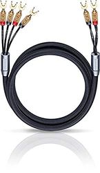 Oehlbach XXL Fusion Four - Ensemble stéréo Haut de Gamme avec câble de Haut-Parleur bi-câblé et connecteur à cosse - Made in Germany - 1 Paire, 2 x 3m - Noir