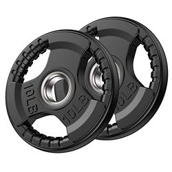 Olympische rubberen gripplaten voor halterstang, 2 inch halterschijven voor gewichtheffen en krachtgewichttraining in huis en sportschool (4,5 kg per paar)