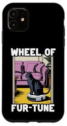 Wheel Of Fur-Tune Cat On Robot Vacuum Cleaner Cat Case for iPhone 11