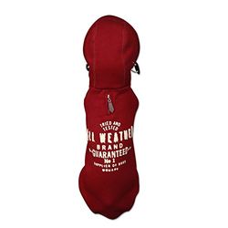 Wouapy Hoodie Sweat à Capuche pour Chien Bordeaux Taille 44