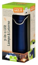 moses. LED-campinglampa för barn Expedition natur, 2-i-1 campinglampa & ficklampa, bärbar lykta för camping, vandring eller camping, hängande med metallhängare, leksak, 9853, mörkblå