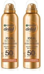 GARNIER DELIAL Bruma Solar Bronceadora Alta Protección FPS50 Secado Rápido Para Cuerpo Y Rostro, Muy Resistente Al Agua sin Alcohol 150 ml (Paquete de 2)