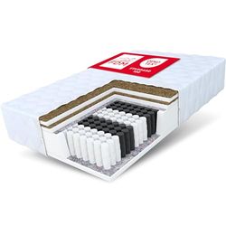FDM HOME MAX DOUBLE Materasso Singolo 80x200 cm Alto 26 cm Materasso a Molle Insacchettate Grado di Rigidità H3 H5 Due Lati 7 Zone di Comfort Strato di Cocò OEKO-TEX Anallergic