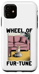 Wheel Of Fur-Tune Cat On Robot Vacuum Cleaner Cat Case for iPhone 11
