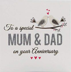 ZIZI Ltd Anniversary Card Anniversary Mum & Dad - 138 mm sq inches - ZIZI Cards,Grey