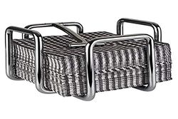 APS Napkin Holder Hero, Stainless Steel Napkin Holder for Approx. 65 Cocktail Napkins, Including Weights, 14.5 x 14.5 cm, 10 cm high