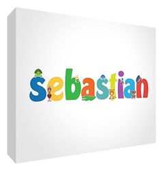 Little Helper SEBASTIAN-A5BLK-15DE - Souvenir pour bébé - Personnalisable avec nom de garçon - Sebastian - Grand format - 15 x 21 x 2 cm