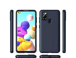 Compatible para Samsung Galaxy A21S Funda Carcasa protección Gel Silicona Soft Slim TPU (azul)