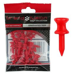 Graduated Tees The Club Lot de 30 Tees de Golf gradués en Plastique Rouge 3,2 cm Château Packs Individuels Unisexe, Taille Unique