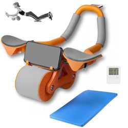 AB ROLLER WHEEL RULLO ADDOMINALE RUOTA ADDOMINALE A RIMBALZO AUTOMATICO CON TIMER PER ESERCIZI ADDOMINALI A CASA E IN PALESTRA