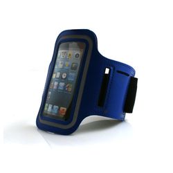 System-S Sport armband tas bescherming hoes etui case voor joggen fitnessstudio in blauw voor Apple iPhone 5