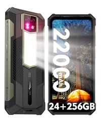 Ulefone Armor 24 mobiele telefoon, onbreekbaar, 24 GB + 256 GB, 22000 mAh, batterij 66 W, 1000 lm, campinglamp, Android 13, onbreekbaar, 6,78 inch FHD+ 120 Hz, 64 MP + 64 MP, nachtzicht, IP68,