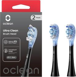 Ultra Clean Lot de 2 têtes de brosses à dents électriques soniques, Pour toutes les brosse à dents électriques Oclean et Oclean X Ultra, Élimination exceptionnelle de la plaque, 2pcs, Noir