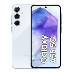 Samsung Galaxy A55 5G, Factory Unlocked Android Smartphone, 256GB, 8GB RAM, 2 day battery life, 50MP Camera, Awesome Iceblue, 3 Year Manufacturer Extended Warranty (UK Version)