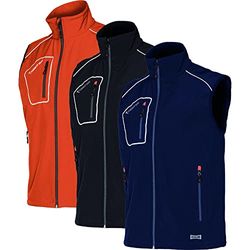 Starter softshell vest, mod: snappy, blauw, mt. XL