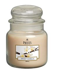 Price's - Sweet Vanilla Medium Jar Candle - Sweet, Delicious, Quality Fragrance - Long Lasting Scent - Up to 90 Hour Burn Time - Ideal for All Occasions
