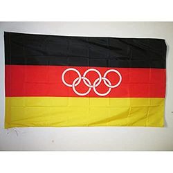 BANDERA de la EQUIPO ALEMÁN UNIFICADO EN LOS JUEGOS OLÍMPICOS 1960-1968 90x60cm para palo - BANDERA ALEMANA HISTORICA 60 x 90 cm - AZ FLAG