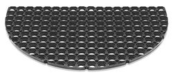 Domino Paillasson de Haute qualité extrêmement Robuste Fait de 100% caouchouc pour Usage intérieur et extérieur 45 x 75 cm. 23 MM. Demi-Rond. Résiste au Gel. Couleur Noir.