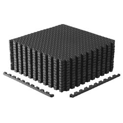 CAP Barbell Paquete de 2 Alfombrillas de Rompecabezas de Ejercicio de 24 x 24 x 3/4 Pulgadas, patrón de Diamante, Color Negro
