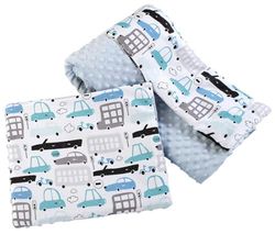 Medi Partners Manta de bebé con Almohada 100% Algodón Minky Cobija Infantil Grande Reversible 75x100+35x30cm Multifuncional para Camas y cochecitos