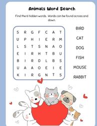Animal Word Search Puzzle Book: Fun Easy Puzzles for All Ages with Clear Print – Explore the Wild World of Words with Adorable Animal Themes!