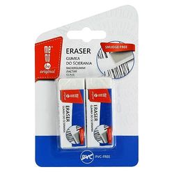 Amex memobe - Set di 2 gomme da cancellare, in plastica bianca per matite, matite da disegno, scuola e università, per bambini, scuola e università