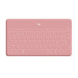 Logitech Keys-To-Go Teclado Inalámbrico Bluetooth para iPhone, iPad, Apple TV, ligero, portátil, Disposición QWERTY Español, Rosa