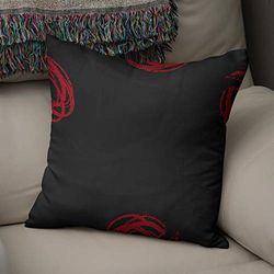 BonaMaison Fundas para Cojínes, Negro Rojo Funda de Almohada Silla Oficina Cama Decorativa Moderna Decoración del Hogar Habitación, 43x43 Cm - Diseñado y Fabricado en Turquía