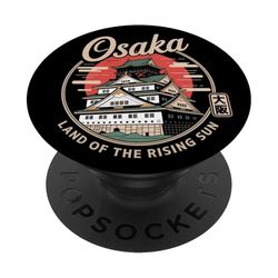 Osaka Japón Castillo Japonés Kanji Osaka Castillo Souvenir PopSockets PopGrip Adhesivo