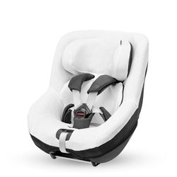 Maxi-Cosi Zomer Autostoelhoes voor Pearl 360 en Mica (Eco) van Biologisch Katoen, Kinderautostoelhoes, Ademend en Vochtabsorberend Materiaal, Machinewasbaar, Duurzaam Katoen, Natural White