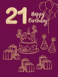 21st - HAPPY BIRTHDAY WISH BOOK: HBWB21024BA THE GUEST BOOK FOR 21ST BIRTHDAY WITH SPACE FOR BEST BIRTHDAY WISHES, ADVICES AND REFLECTION FROM EACH ... IN, 110 PAGES WITH WITH DELICATA GRAPHICS