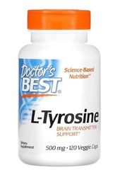 Doctor's Best L-Tyrosine, 120 vcaps, Concentration mentale & Soutien du Stress