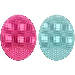 Zoë Ayla 2-Piece Silicone Facial Cleaner, Pink/Blue