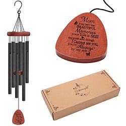 MEMGIFT Carillon éolien de condoléances - Cadeau commémoratif pour la Perte d'une mère, d'une Maman, d'un Grand Ange, Carillon à Vent pour l'extérieur du Jardin