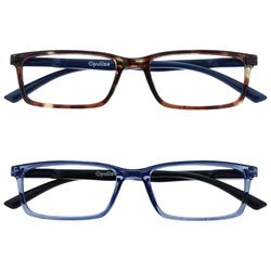 OPULIZE See Gafas Filtro Luz Azul x2 Estrecha Bisagras de Resorte Mejoran Sueño Reducen Dolor de Cabeza Ordenador Videojuegos Antirreflejante Marrón Azul Hombre Mujer BB9-23