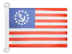 AZ FLAG - Drapeau Etats-Unis Yacht Ensign - 45x30 cm - Pavillon Nautique Américain - Usa Spécial Bateau Et Extérieur En Maille Bloquée Avec Anneaux Plastiques Intégrés - 30g