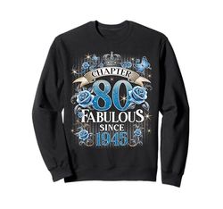 Womens Chapter 80 Fabulous Since 1945 80th Birthday Design Felpa