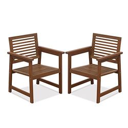 Furinno laptoptafel Tioman teak hardhout outdoor stoel zonder kussens, fg161249r set van twee Stoel zonder kussen.