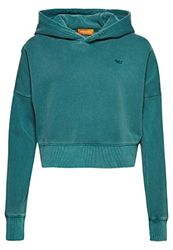 Superdry Vintage Wash Crop Hood W2011868A Hydro Dark Turquoise 16 Dames, Hydro Dark Turquoise, 42