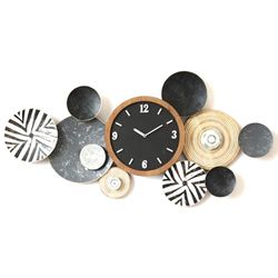 Romimex Wall Clock Multicolor Metal 128 x 64 x 7 cm