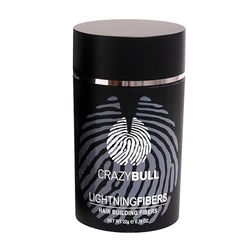 CRAZY BULL Lightning Hair Building Fibers -Medium Brown- 22g – Fibre per volume e densità, copre aree diradate, colore castano medio, risultati naturali e di lunga durata